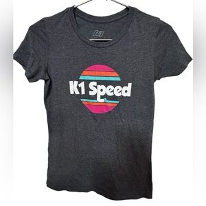 K1 Speed Racing Gear Soft Women's M Retro Charcoal Gray T-Shirt MINTY